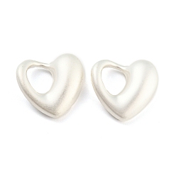 Матовый Серебристый Цвет Подвески из сплава , сердце, матовый серебристый цвет, 16x17x5 мм, отверстие : 6.5x7 мм