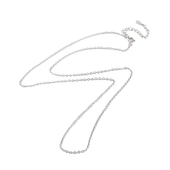 Платина Антикоррозийное родиевое покрытие 925 ожерелье из плоской цепочки из стерлингового серебра, с печатью s925, для изготовления колье из бисера, долговечный, платина, 20.08 дюйм (51 см)