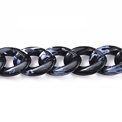 Черный Акриловые цепочки, несварные, чёрные, 39.37 дюйм (100 см), ссылка: 29x21x6 mm, 1 м / прядь