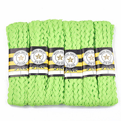 Зеленый газон Ленты из полипропиленового волокна, форма волны, зеленый газон, 7~8 мм, 15 двор / пачка, 6 расслоения / мешок