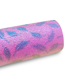 Орхидея Ткань из искусственной кожи с рисунком радужных перьев, для поделок ремесел, прямоугольные, сиреневые, 1350x300x0.7 мм