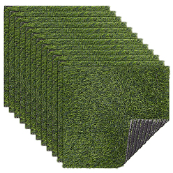 Зеленый 12шт. квадратный пластиковый искусственный мох, микросцена садовое украшение, аксессуары для реквизита для фотосъемки, зелёные, 310x305x11 мм