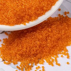 (RR138) Transparent Orange Миюки круглые бусины рокайль, японский бисер, (rr 138) прозрачный оранжевый, 15/0, 1.5 мм, Отверстие : 0.7 мм , около 27777 шт / 50 г