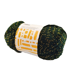 Темно-Зеленый Акриловое волокно металлизированная пряжа, для ткачества, вязание крючком, темно-зеленый, 1 мм, около 131.23 ярдов (120 м) / моток