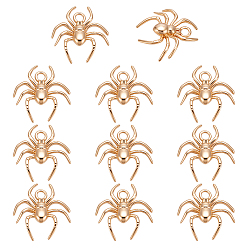 Настоящее золото 18K 10 шт. Латунные подвески, прелести паука, без кадмия, без никеля и без свинца, реальный 18 k позолоченный, 14x15x3.5 мм, отверстие : 2 мм