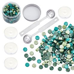 (52) Непрозрачная лаванда Наборы частиц сургуча для печати в стиле ретро, с ложкой из нержавеющей стали, свеча, пластиковые пустые контейнеры, разноцветные, 307 шт / комплект