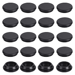 Negro Tapones de plastico, plano y redondo, negro, 31x10 mm, pin: 28 mm.