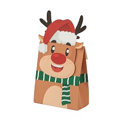 Олень Рождественские подарочные коробки с бумажными конфетами, коробки для упаковки конфет, коробки с шоколадными подарками для гостей, олень, 8x4x10 см