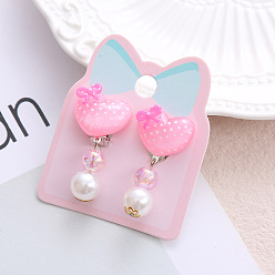 Сердце Клипсы из пластика для детей, платина, сердце, 40x15 мм