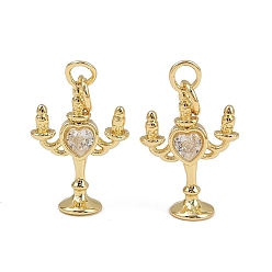 Настоящее золото 18K Латунные микро проложить кубического циркония подвески, подсвечник, с целью перехода в кольце, долговечный, без кадмия и без свинца, стойки покрытие, реальный 18 k позолоченный, 21x13x5.5 мм, отверстие : 3 мм