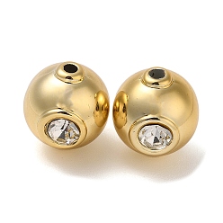 Золотой Ccb пластик со стразами, круглые, золотые, 18x18x16 мм, отверстие : 3 мм