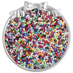 Разноцветный Стеклянный бисер непрозрачных цветов, плоско-круглые, красочный, 2 мм, о 1100 шт / комплект