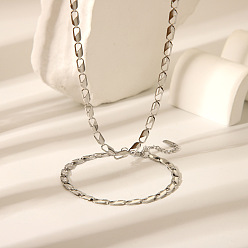 Нержавеющая Сталь Цвет Стильные 304 браслеты и ожерелья из нержавеющей стали с цепочкой, цвет нержавеющей стали