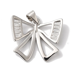 Платина Стойка металлическая латунная микропрофилированная кубическая циркония подвески, долговечный, без свинца и без кадмия, бантом, платина, 19x21.5x4 мм, отверстие : 4.5 мм