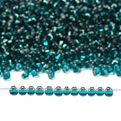 (DP2425) Silverlined Teal Миюки 3.4мм капельные бусины, японский бисер, серебряная подкладка, (dp2425) серебристо-голубой, 3.4x3 мм, отверстие : 0.65 мм, Около 900 шт / 50 г