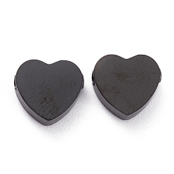 Черный Цвет Металла Ионное покрытие (ip) 304 шарики из нержавеющей стали, сердце, металлический черный , 8.5x9.2x3 мм, отверстие : 1.8 мм