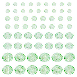 Бледно-Зеленый 4нити 4 стили стеклянные бусины нити, граненые, рондель, бледно-зеленый, 2.9~8x2~6 мм, отверстие : 0.4~1 мм, 1 прядь / стиль