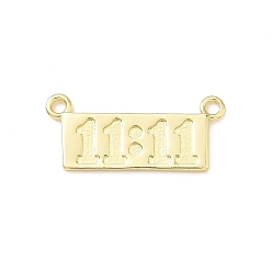 Настоящее золото 18K Латунные подвески, прямоугольник и слово 11:11, без свинца и без кадмия, долговечный, стойки покрытие, реальный 18 k позолоченный, 13.5x30.5x1.5 мм, отверстие : 2.5 мм