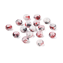 Красный Непрозрачные с напылением стеклянные бусины, рондель, красные, 8x5 мм, отверстие : 2 мм, Около 1041 шт / 450 г