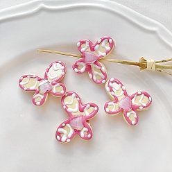 Бабочка Непрозрачные акриловые бусины, красочный, бабочка, 21x29 мм