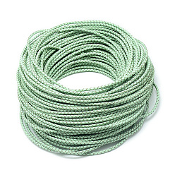 Бледно-Зеленый Кожаный плетеный шнур, бледно-зеленый, 4 мм, около 54.68 ярдов (50 м) / пачка