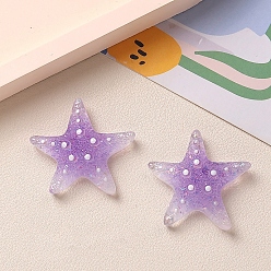 лаванда Кабошоны из прозрачной смолы градиентного цвета, с блеском порошок, морская звезда, лаванда, 33x34 мм