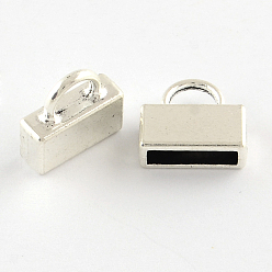 Античное Серебро Тибетский стиль концы замок сплава шнур, Торцевые крышки, без кадмия и без свинца, античное серебро, 12x13x4.5 мм, отверстия: 4x5 мм, Внутренний диаметр: 2.5x10.5 мм, о 625 шт / 1000 г