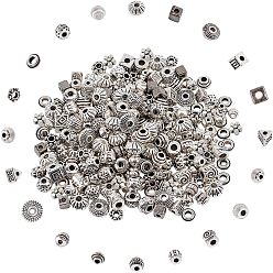 Mixed Color Tibetan Style Alloy Spacer Beads, Mixed Shapes, Mixed Color, about 100g/set, 180~200pcs/100g