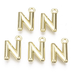 Letter N Подвески из сплава , без кадмия, без никеля и без свинца, буквы, letter.n, n: 13x8x3 мм, отверстие : 1.5 мм