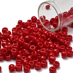 (45) Opaque Pepper Red Тохо 3/0 круглые бусины, японский бисер, (45) непрозрачный перец красный, 5.5 мм, отверстие : 1.9 мм, Около 300 шт / 50 г