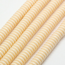 Кремово-белый Смолевые бусины, имитация янтарь, Диск / плоские круглые, кремово-белые, 6x1.7~2 мм, отверстие : 1.5 мм, около 182~195 шт / нитка, 14.2 дюйм (36 см)