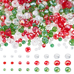 (52) Непрозрачная лаванда 15 пряди 15 цвета гальванических стеклянных бусин пряди, с покрытием AB цвета, граненые, рондель, разноцветные, 3.5~8x3~6 мм, отверстие : 0.4~1 мм, около 63~110 шт / нитка, 12.20~15.75 дюйм (31~40 см)