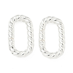 Посеребрённый Латунные пружинные кольца, Twist овальные, долговечный, стойки покрытие, без свинца и без кадмия, 925 серебро покрытием, 19.5x11.5x3 мм, внутренний диаметр: 13.5x5.5 мм