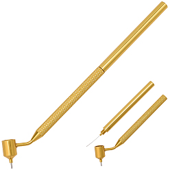 Золотой Алюминиевая наклонная тонкая ручка для рисования, золотые, 203x24x12 мм, отверстие : 0.5 мм