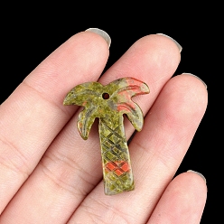 Унакит Природные подвески Unakite, кокосовая пальма, 28x18~22 мм