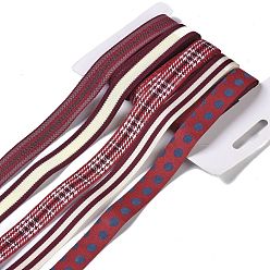 (123L) Белый крем непрозрачный блеск Наборы лент из полиэстера и поликоттона, для изготовления бантов, Подарочная упаковка, огнеупорный кирпич, 5/8 дюйм (16 мм), 5 стили, около 3.00 ярдов (2.74 м)/стиль, 15 ярдов / набор