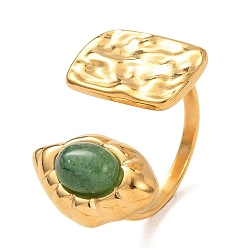 Horse Eye Открытые кольца-манжеты из латуни с натуральным драгоценным камнем для женщин, золотые, лошадиный глаз , 17 мм, внутренний диаметр: 18 мм