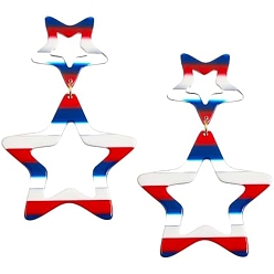 Разноцветный Акриловые серьги-гвоздики для женщин с элементом флага и звездой, красочный, 74 мм