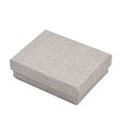 Гейнсборо Витрины для ювелирных изделий из бумаги, футляры для хранения колец, серег, ожерелий, браслетов, с губкой, прямоугольные, светло-серые, 9.3x7.1x2.8 см