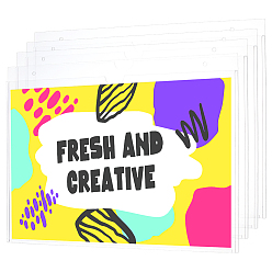 Прозрачный Прозрачные акриловые держатели для визитных карточек, прямоугольные, прозрачные, 234x302x5.5 мм, отверстие : 5 мм