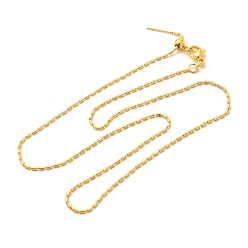 Настоящее золото 18K 1мм стойка покрытие латунная цепочка со звеньями столба регулируемые слайдер ожерелья для женщин мужчин, без кадмия и без свинца, 901 застежка из нержавеющей стали, долговечный, реальный 18 k позолоченный, 17.95 дюйм (45.6 см)