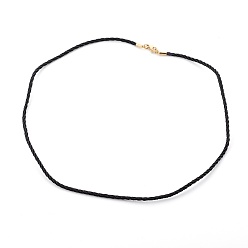 Black Nylon Cord Necklace Making, with 304 Stainless Steel Lobster Claw Clasps, Golden, Black, 18.5 inch(47.2cm), 2mm