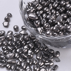 Серый Позолоченные стекло бисер, для украшения ногтей, нет отверстий / незавершенного, чип, серые, 2~6x2~2.5x2~2.5 мм, о 450 г / мешок