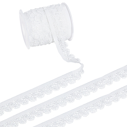Blanc 15 mètres de ruban élastique en nylon, ruban de dentelle, coupe de fleurs pour la décoration de robe de mariée, blanc, 1 pouces (25 mm)