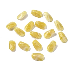 Желтый Непрозрачные акриловые бусины, имитация драгоценных камней, самородки, два тона, граненые, желтые, 24.5x14.5x10.5 мм, отверстие : 1.6 мм, 322 шт / 500 г