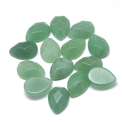Зеленый Авантюрин Естественный зеленый авантюрин кабошонов, ручная работа граненой, слеза, 18x13x5~6 мм