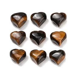 Tiger Eye Natural Tiger Eye Beads, Heart, 9~10x10~10.5x7~8mm, Hole: 1.4mm