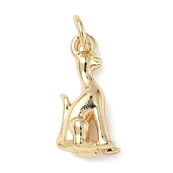 Жирафа Латунные подвески, без кадмия и без свинца, реальный 18 k позолоченный, с целью перехода в кольце, жирафа, 16x7.5x5 мм, отверстие : 3 мм