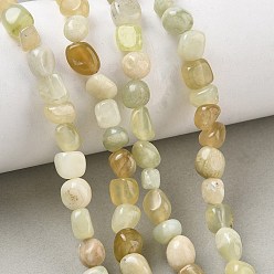 Xiuyan Jade Natural Xiuyan Jade Beads Strands, Nuggets, Tumbled Stone, 6~8.5x6~7.5x5~8mm, Hole: 0.9mm, about 27~35pcs/strand, 9.84~11.02''(25~28cm)