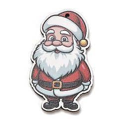 Santa Claus Древесины подвески, прелести рождественской тематики, Дед Мороз, 49.5x30x2.5 мм, отверстие : 2 мм